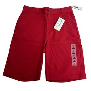 OLD NAVY Boy’s Bermuda Shorts Sz 16 Brick Color Stretch Adjustable Waistband